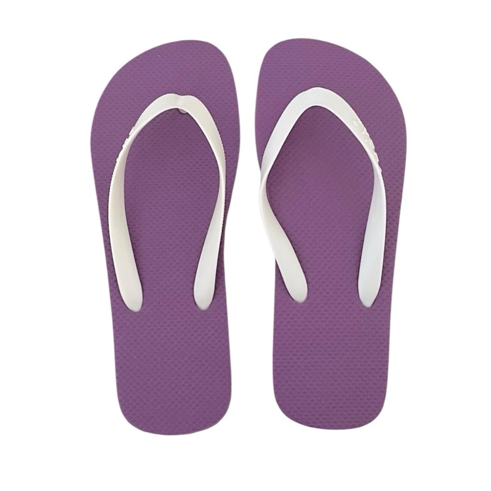 Andaz Sandals Flip Flops Womens 7/8 Thong Purple White